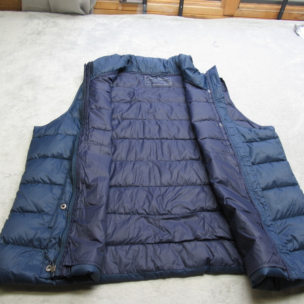 Eddie Bauer Down Vest Womens 2XL Blue Insulated Quilted Puff Full Zip Light Pack